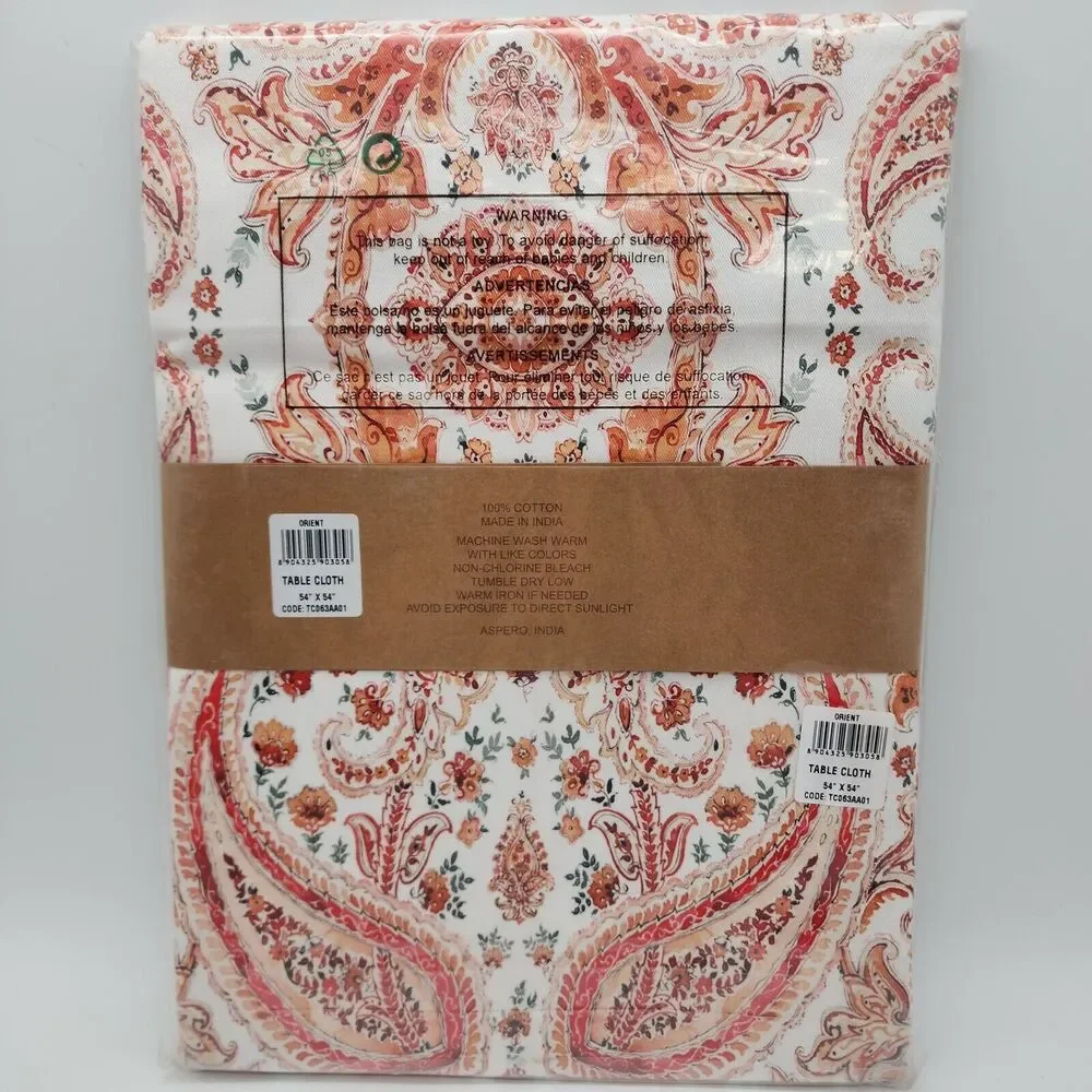 Maison d' Hermine Table Cloth Paisley Orient 100% Cotton Fall Boho 54 X 54